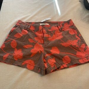 NWT- Ann Taylor Loft Tropical print linen shorts size 8- New